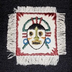 1 Native Meso-American Mask Logo Embroidered Patch Emblem Appliqué 2"x2" Iron-On